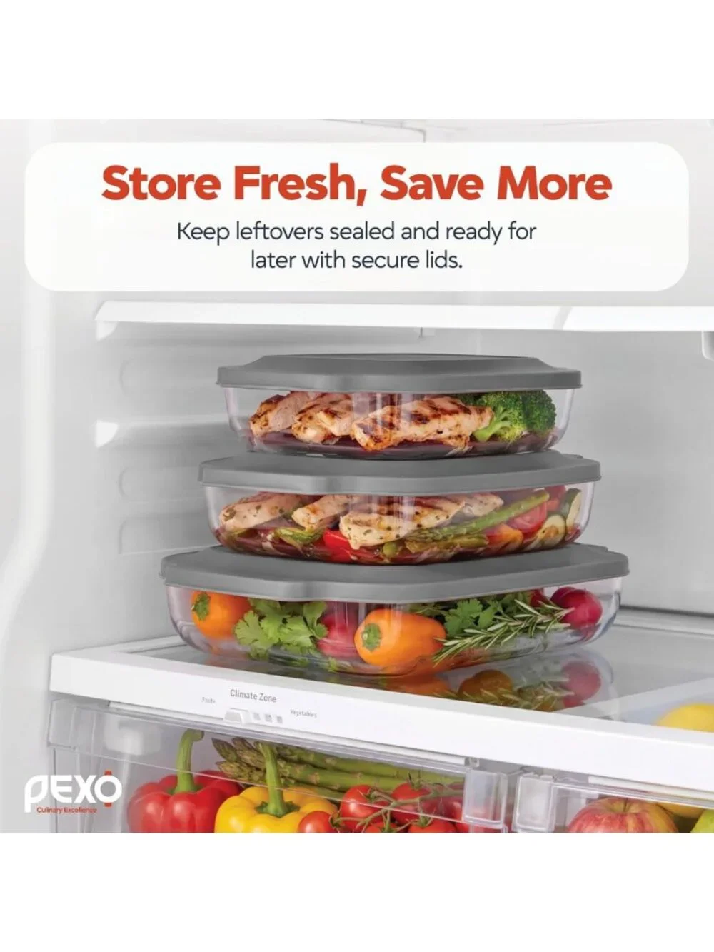6-Piece Glass Baking Dish Set with Lids, Stackable Casserole Dishes, Oven Safe